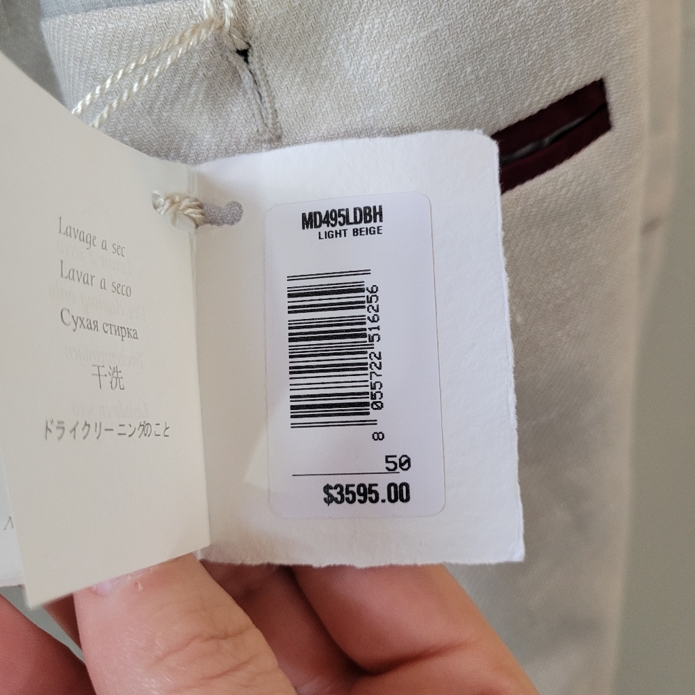 BRUNELLO CUCINELLI Light Beige Linen Wool Silk Blend Sport Jacket Sz IT 50 US 40 - Picture 10 of 16